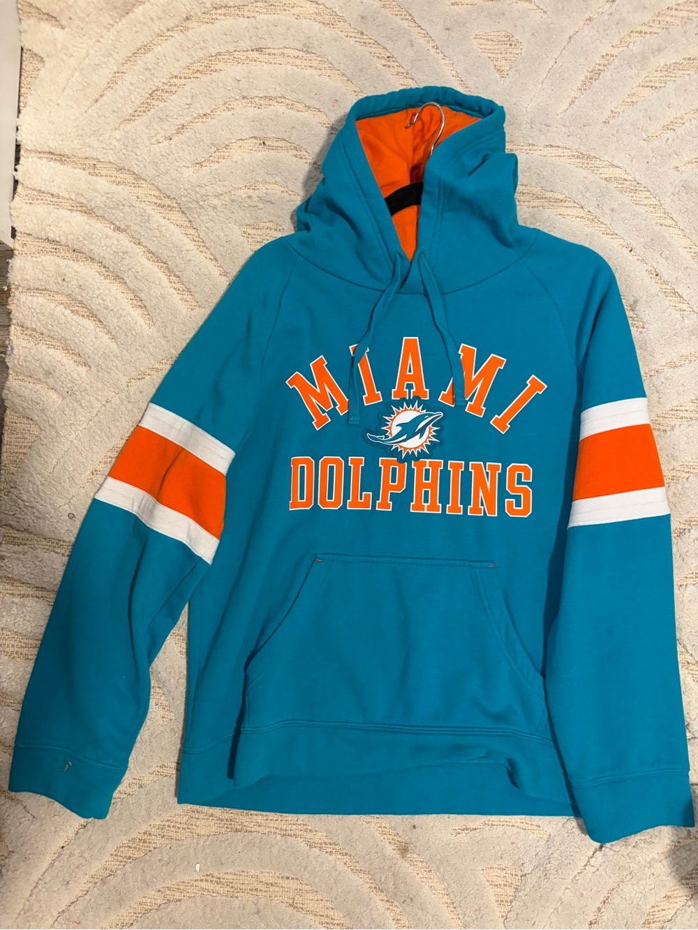 NFL Teal Hoodie with Orange Hood Lining